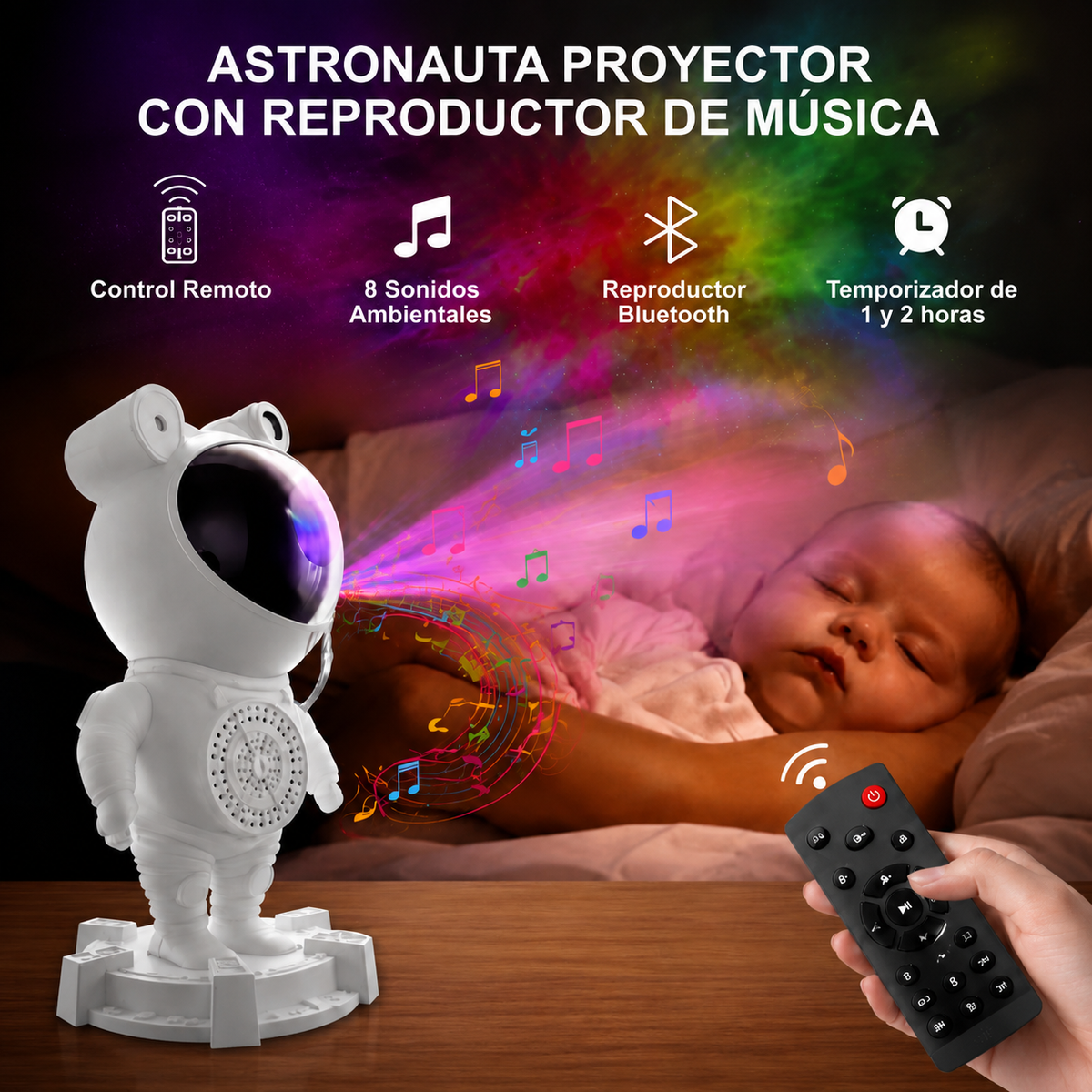 Proyector Astronauta Bluetooth Parlante